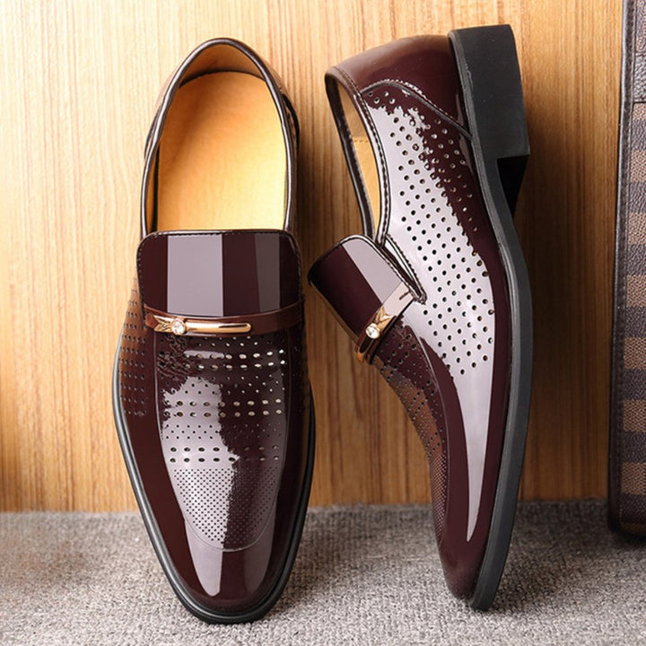Men's Patent Leather Loafers | Glossy Formal Slip On Full