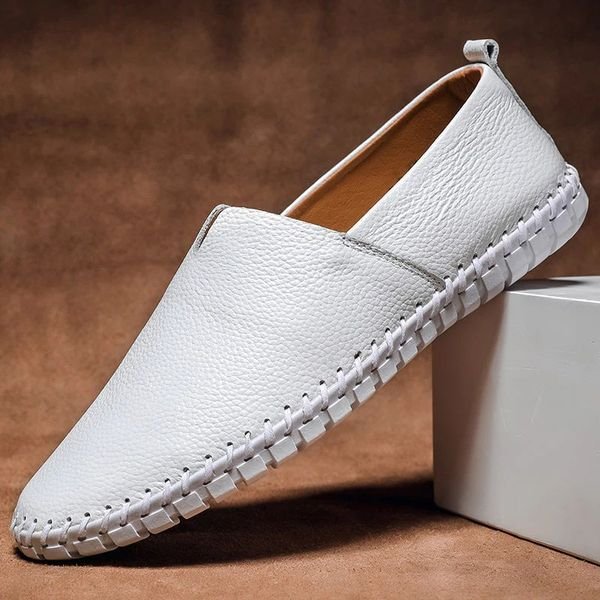 Men's Pebbled-grain Leather Loafers | Whipstitch Sole Detail Detail