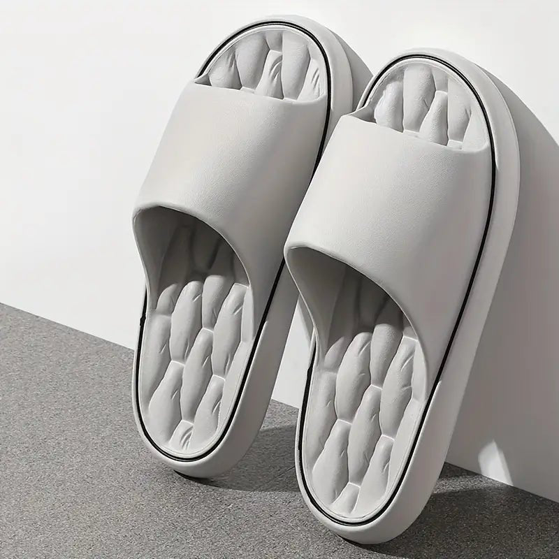 Men's Pillow Slides with Massaging Ridged Footbed Front