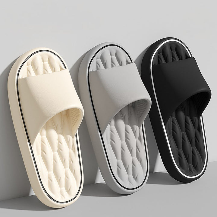 Men's Pillow Slides with Massaging Ridged Footbed Side