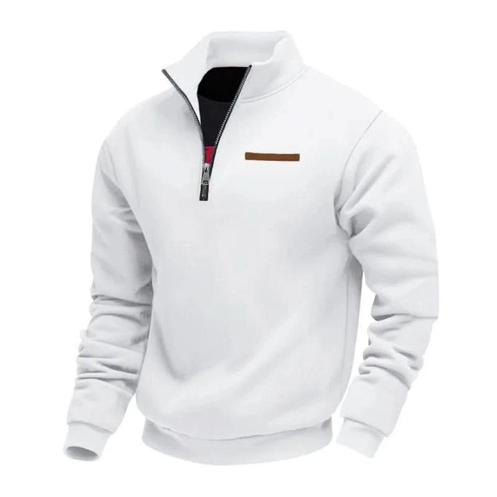 Men's Quarter Zip Mock Neck Sweatshirt | Soft Lined Warm Fit Angle