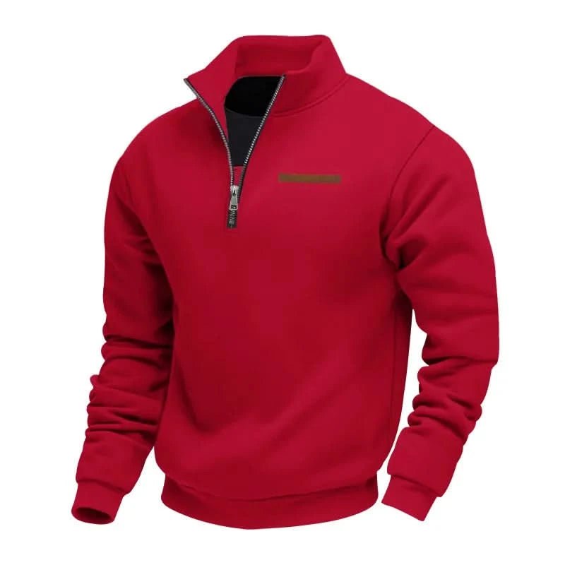 Men's Quarter Zip Mock Neck Sweatshirt | Soft Lined Warm Fit Back