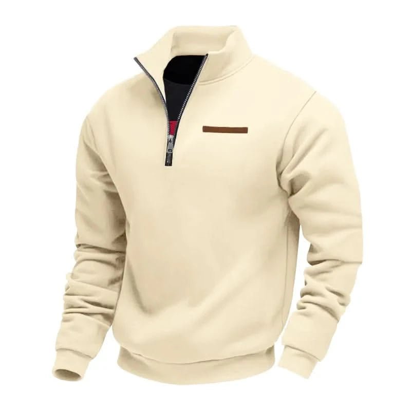 Men's Quarter Zip Mock Neck Sweatshirt | Soft Lined Warm Fit Detail