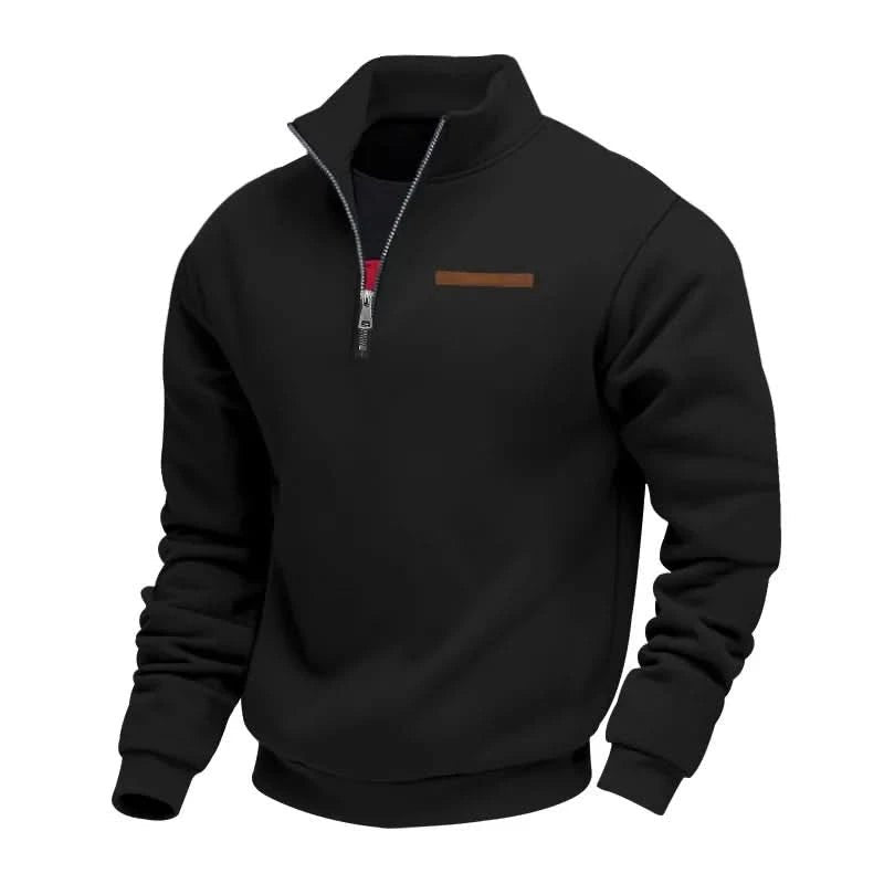 Men's Quarter Zip Mock Neck Sweatshirt | Soft Lined Warm Fit Full