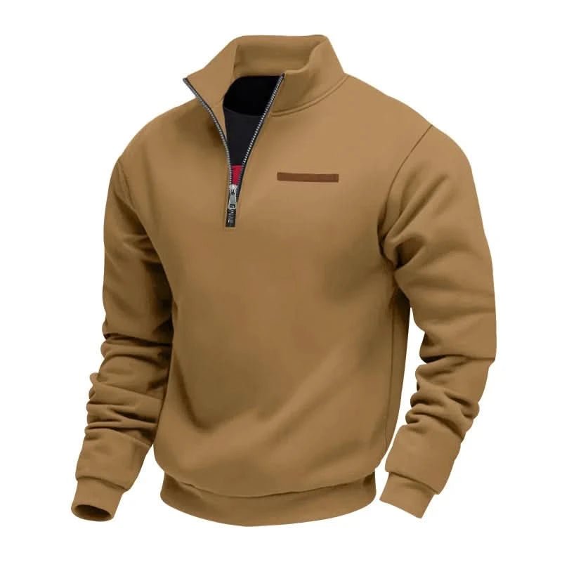 Men's Quarter Zip Mock Neck Sweatshirt | Soft Lined Warm Fit Side