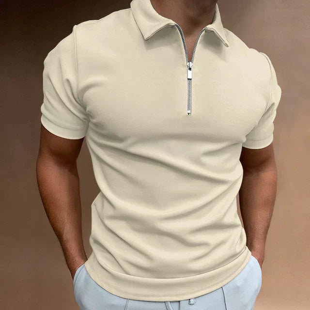 Men's Quarter Zip Polo Shirt | Smart Casual Everyday Fit Angle