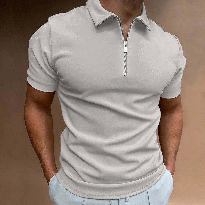 Men's Quarter Zip Polo Shirt | Smart Casual Everyday Fit Back