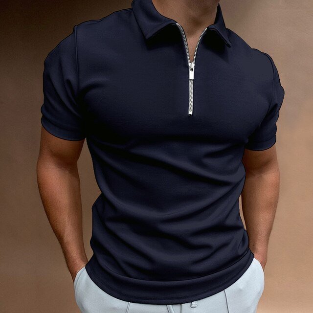 Men's Quarter Zip Polo Shirt | Smart Casual Everyday Fit Detail