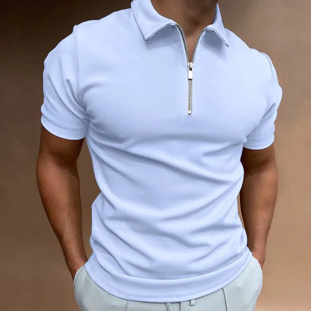 Men's Quarter Zip Polo Shirt | Smart Casual Everyday Fit Full