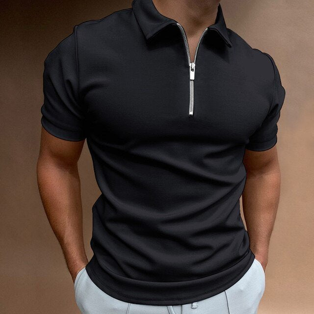 Men's Quarter Zip Polo Shirt | Smart Casual Everyday Fit Side