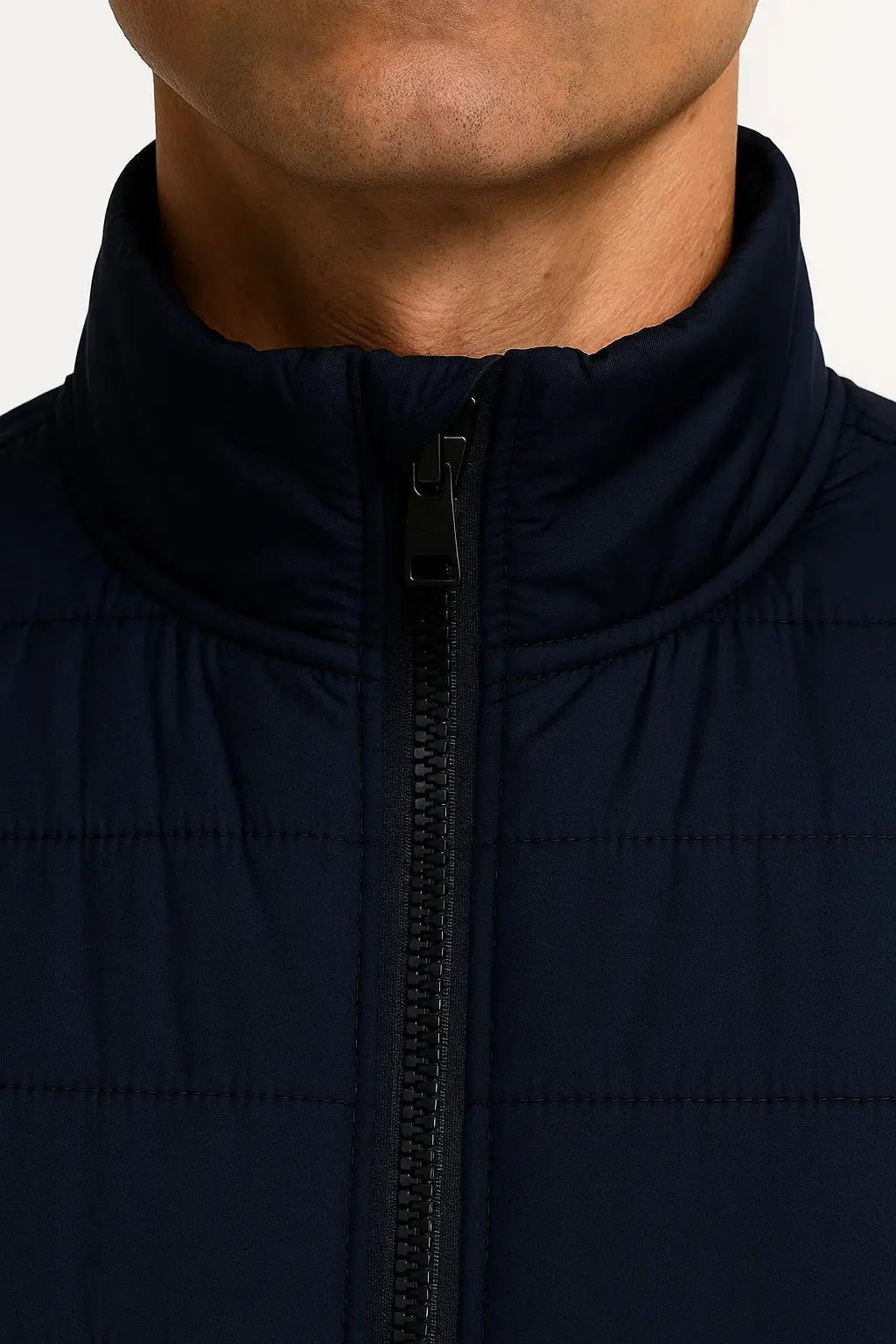 Men's Quilted Sleeveless Puffer Vest | Stand Collar Winter Layer Detail