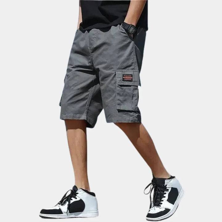 Men's Relaxed Cargo Shorts with Oversized Pockets Detail