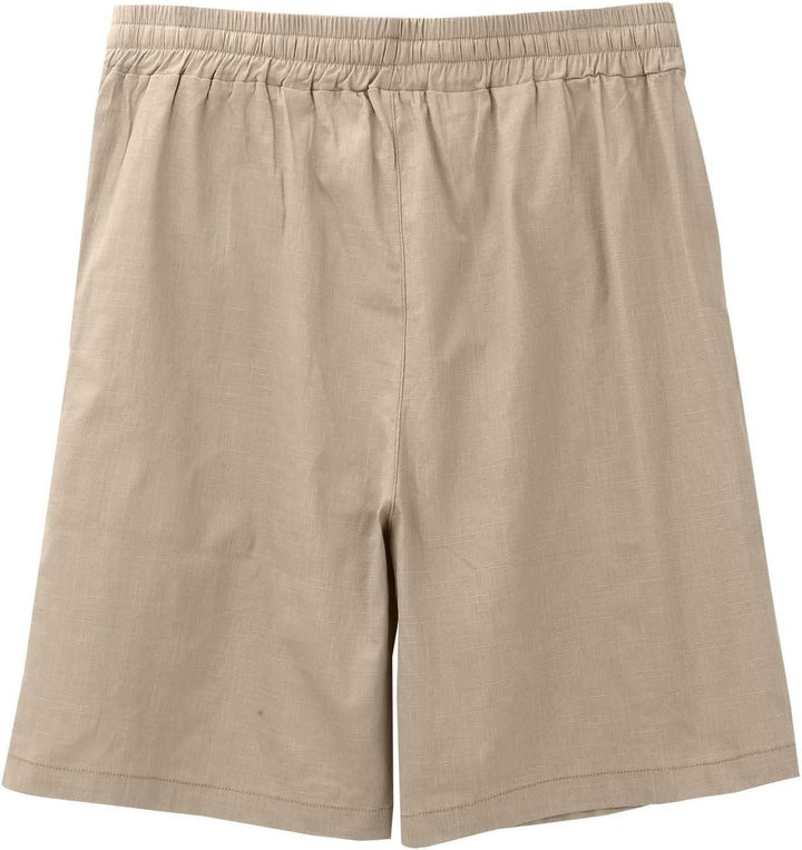 Men's Relaxed Cotton Shorts with Leather Patch View 13