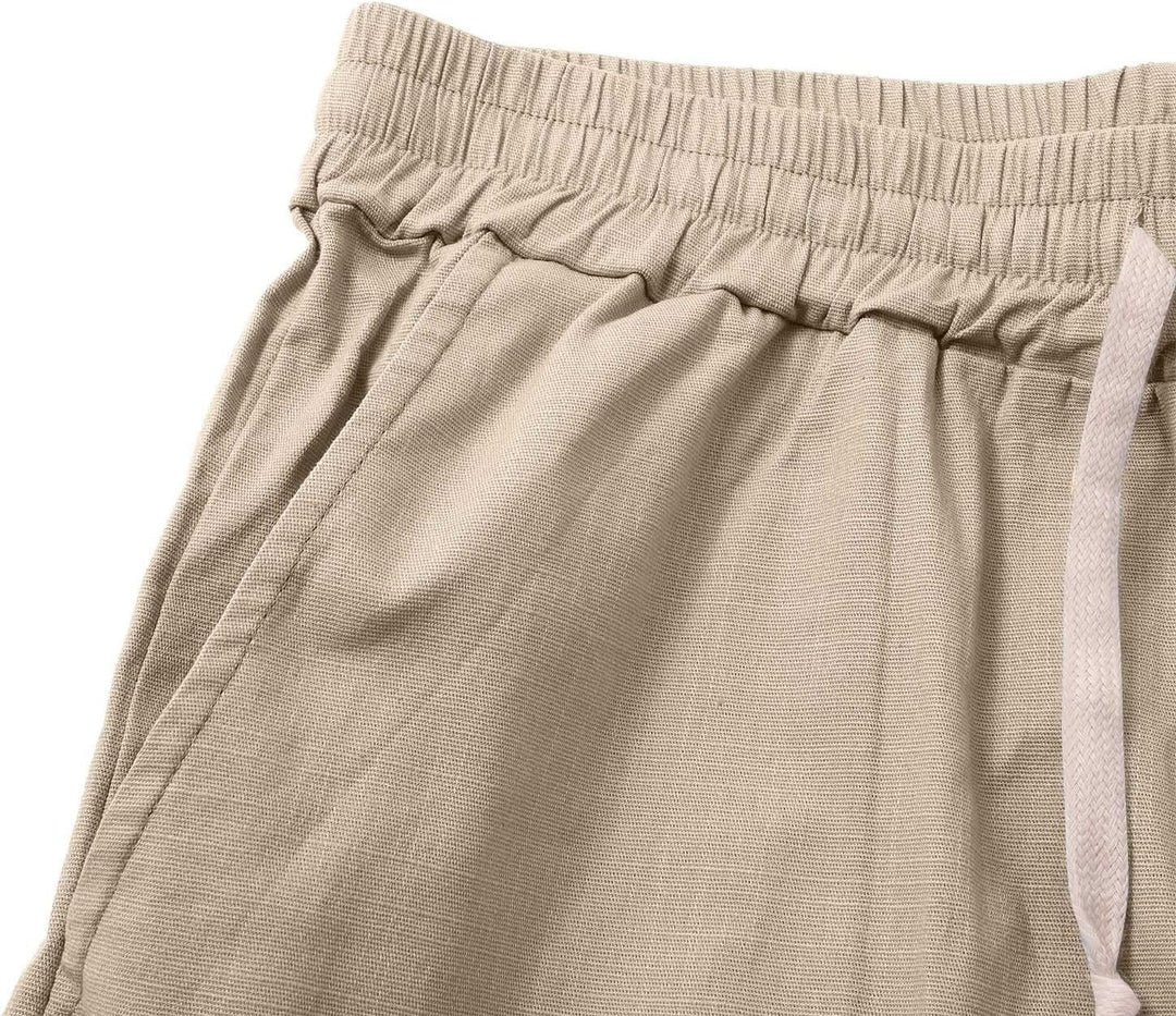 Men's Relaxed Cotton Shorts with Leather Patch View 14