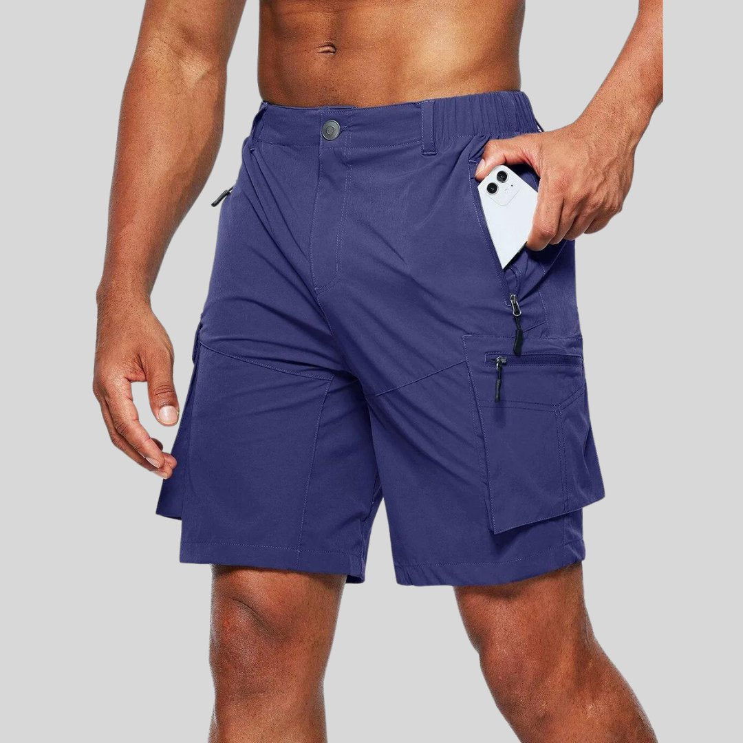 Men's Relaxed Fit Zip Pockets Cargo Shorts Detail