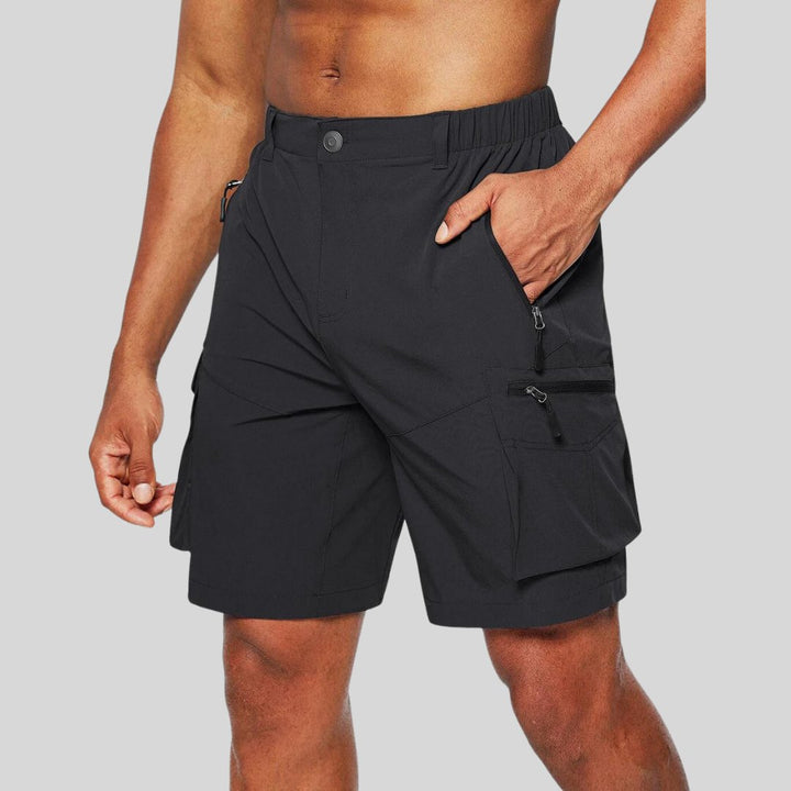 Men's Relaxed Fit Zip Pockets Cargo Shorts Front
