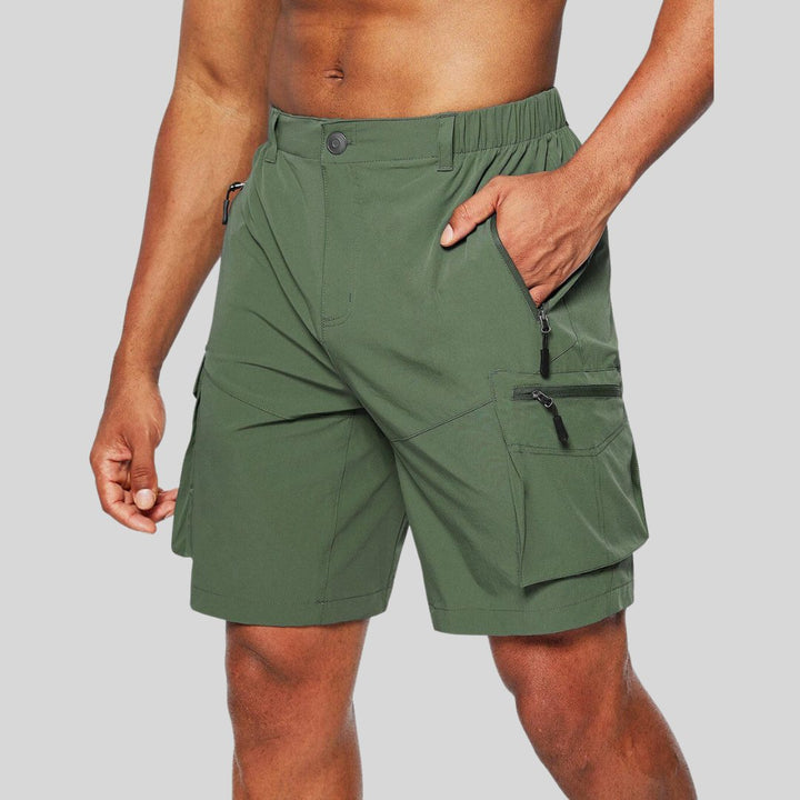 Men's Relaxed Fit Zip Pockets Cargo Shorts Side