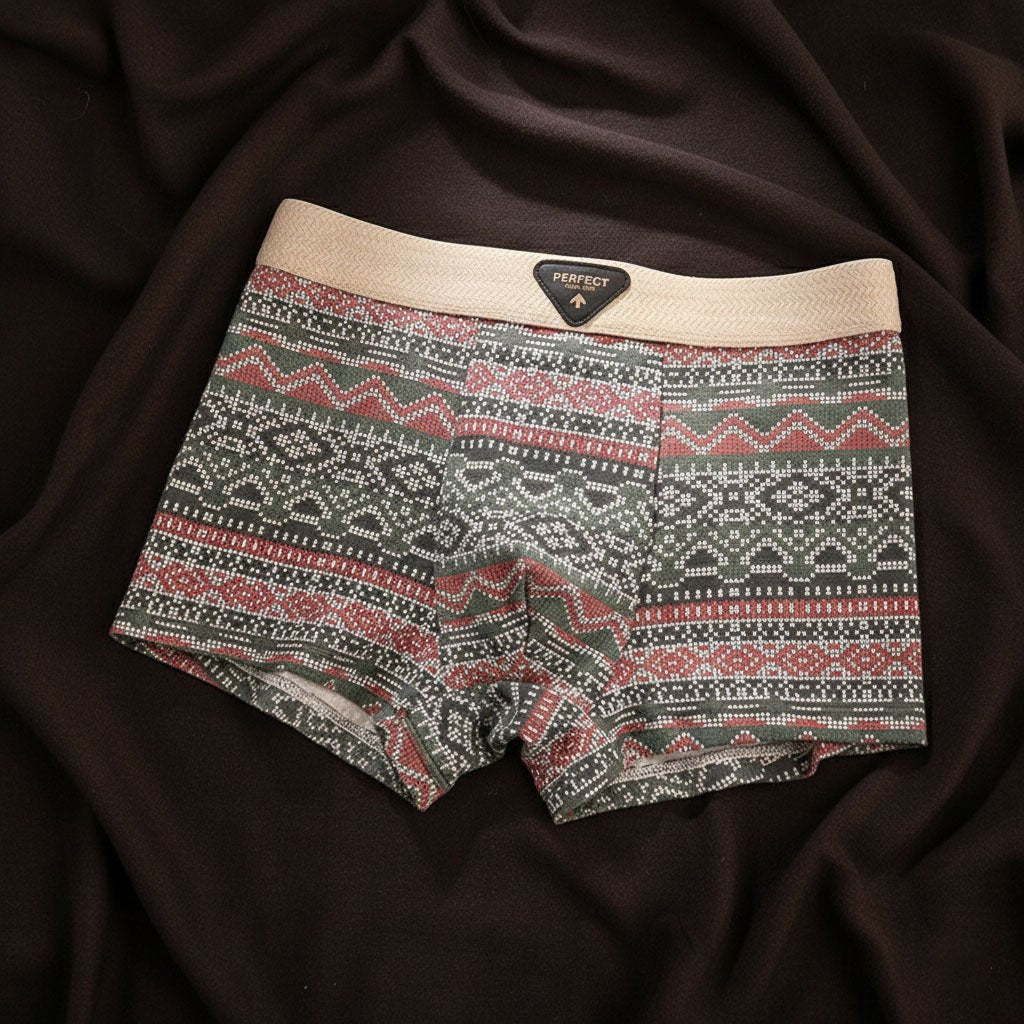 Men's Retro Fair Isle Cotton Boxer Briefs Full