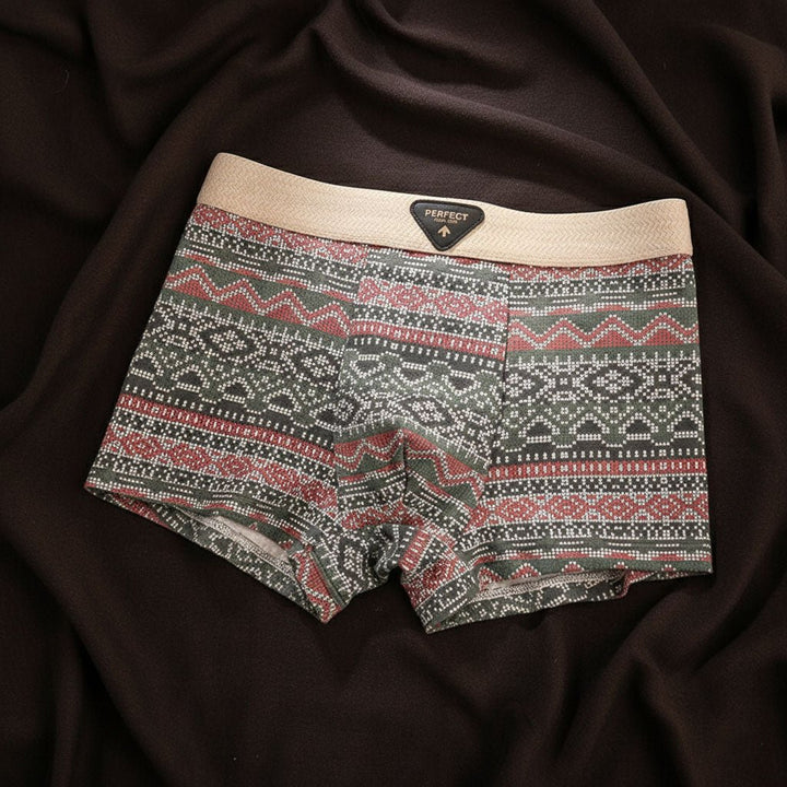 Men's Retro Fair Isle Cotton Boxer Briefs Full