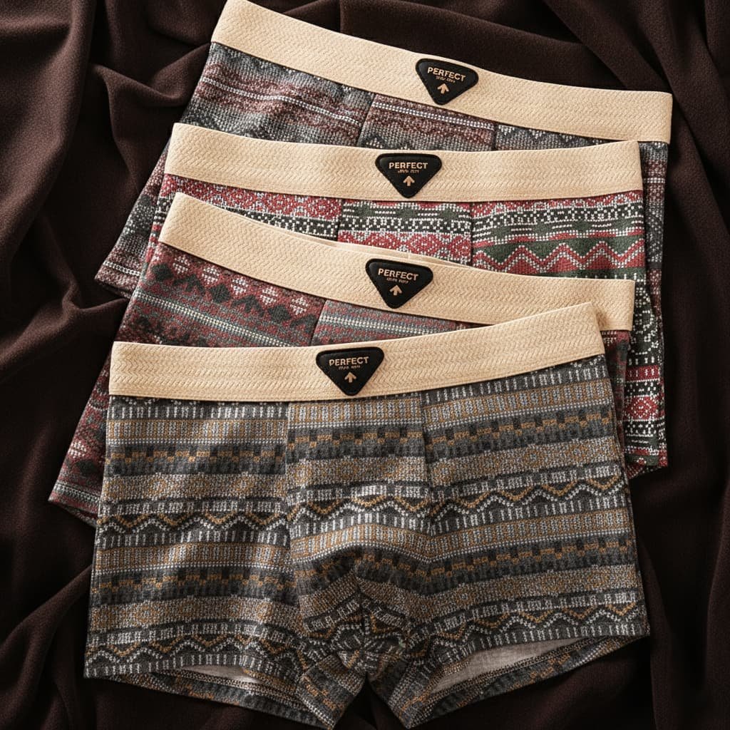 Men's Retro Fair Isle Cotton Boxer Briefs Hero