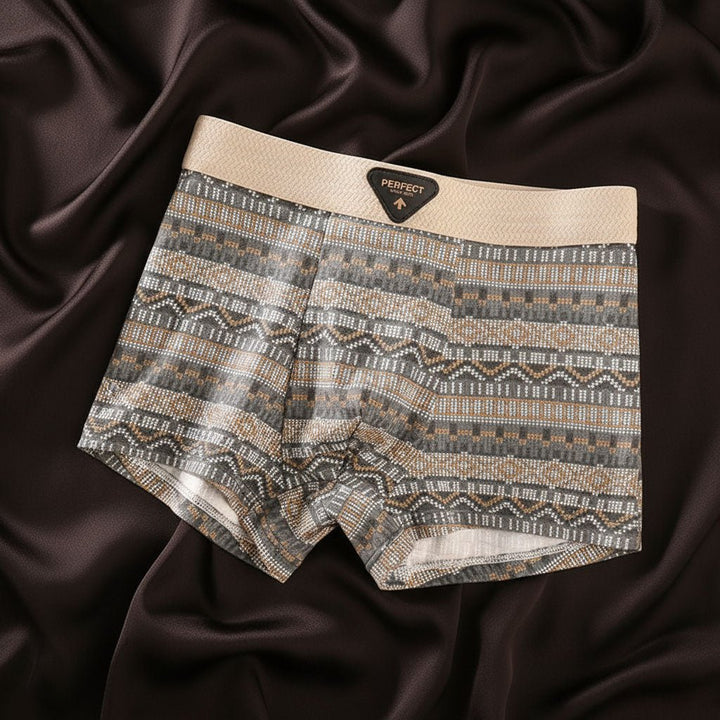 Men's Retro Fair Isle Cotton Boxer Briefs Lifestyle