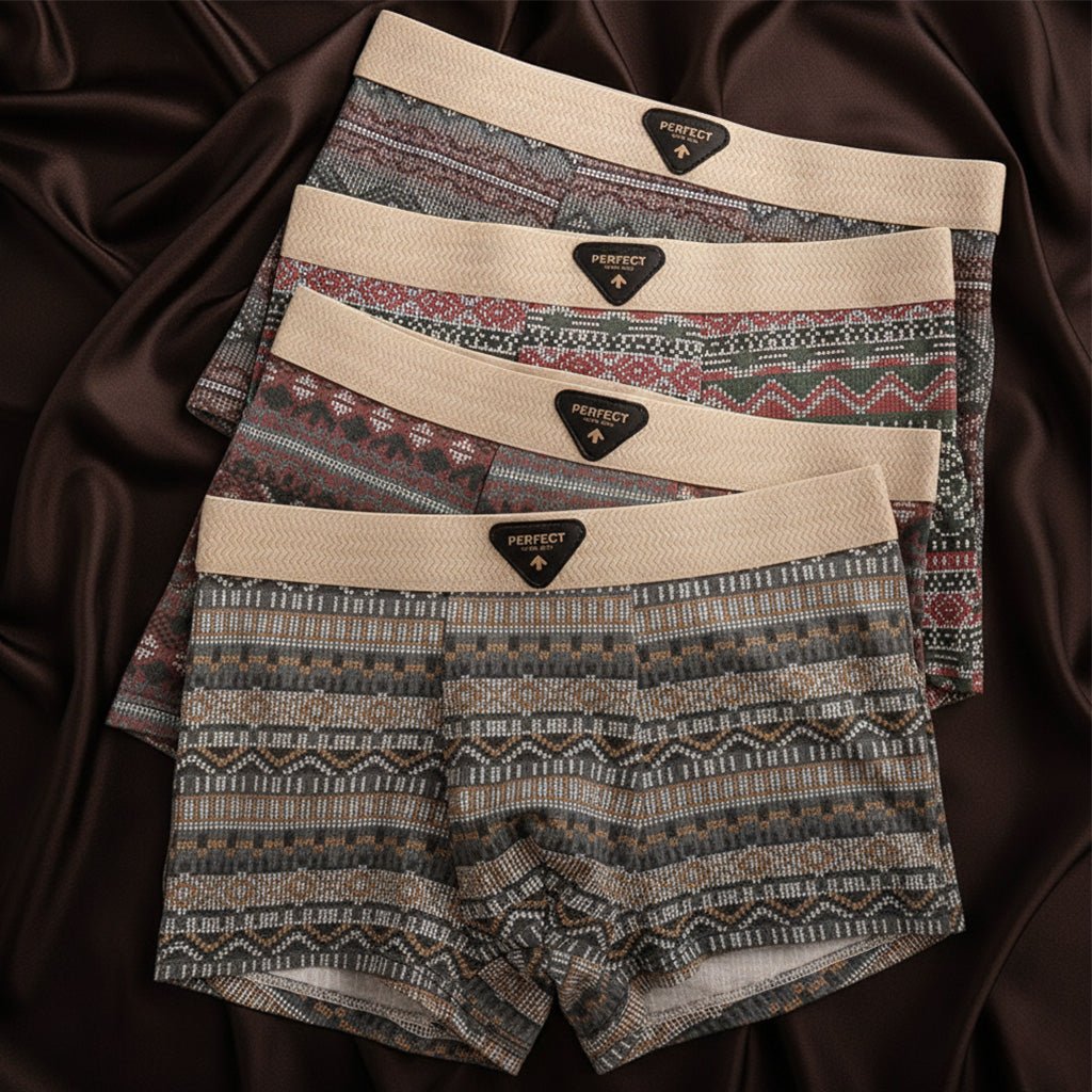 Men's Retro Fair Isle Cotton Boxer Briefs View 11