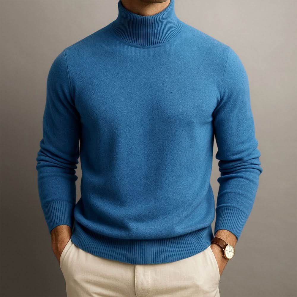 Men's Ribbed Turtleneck Sweater | Slim Fit Soft Knit Hero