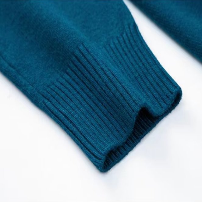 Men's Roll Neck Luxe Ribbed Turtleneck Jumper Detail