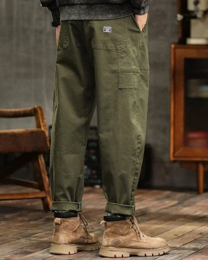 Men's Rugged Cargo Trousers | Relaxed Fit with Pocket Panels Front
