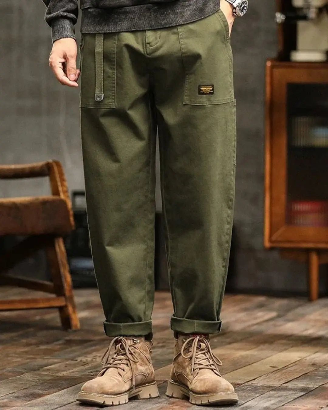 Men's Rugged Cargo Trousers | Relaxed Fit with Pocket Panels Hero