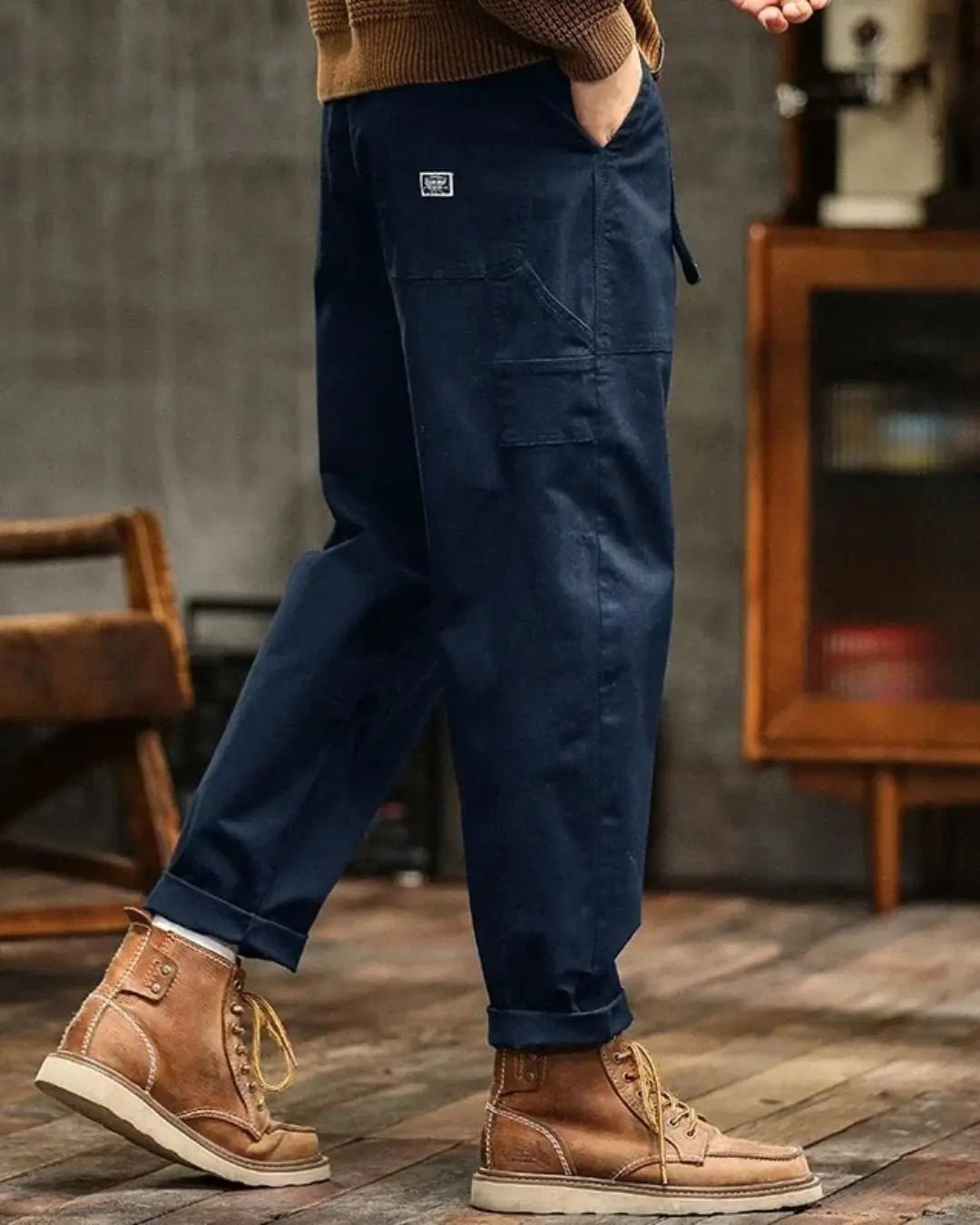 Men's Rugged Cargo Trousers | Relaxed Fit with Pocket Panels Side
