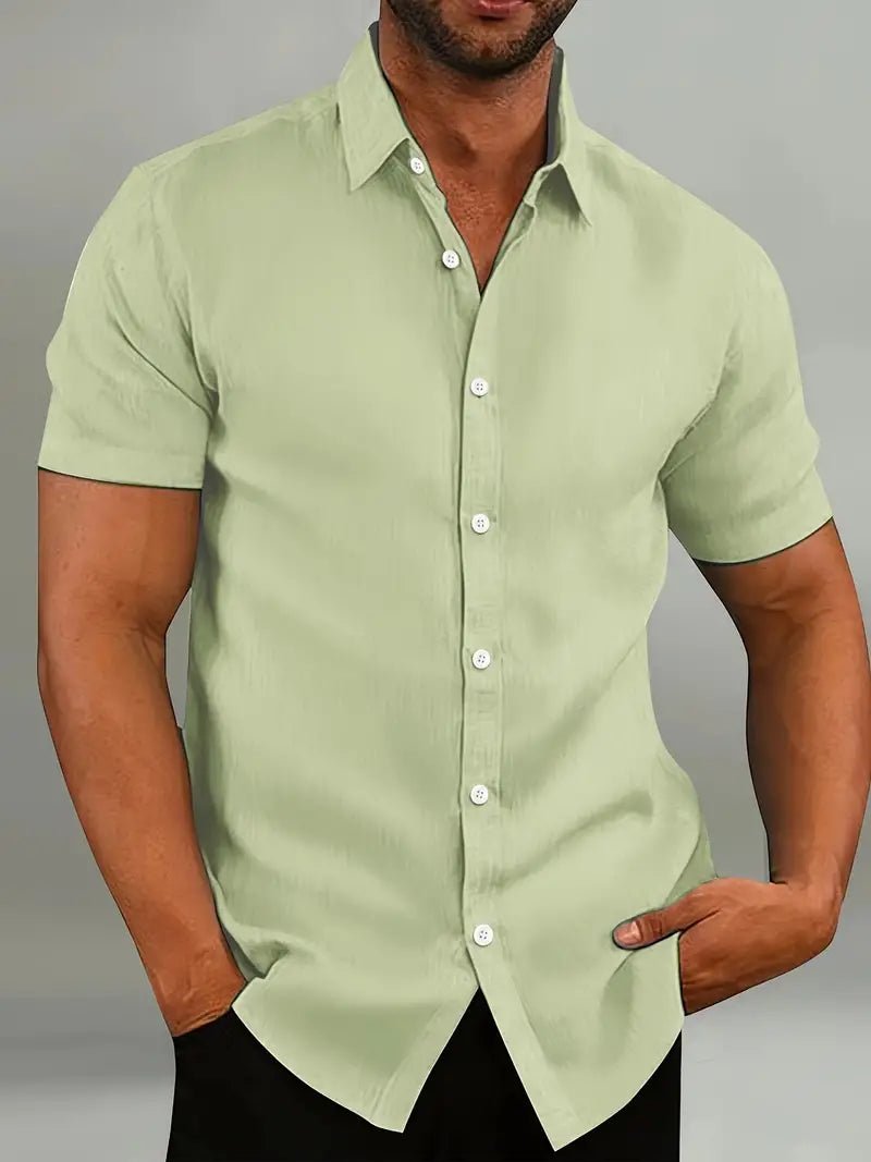 Men's Short Sleeve Casual Shirt with Breezy Fit Close Up