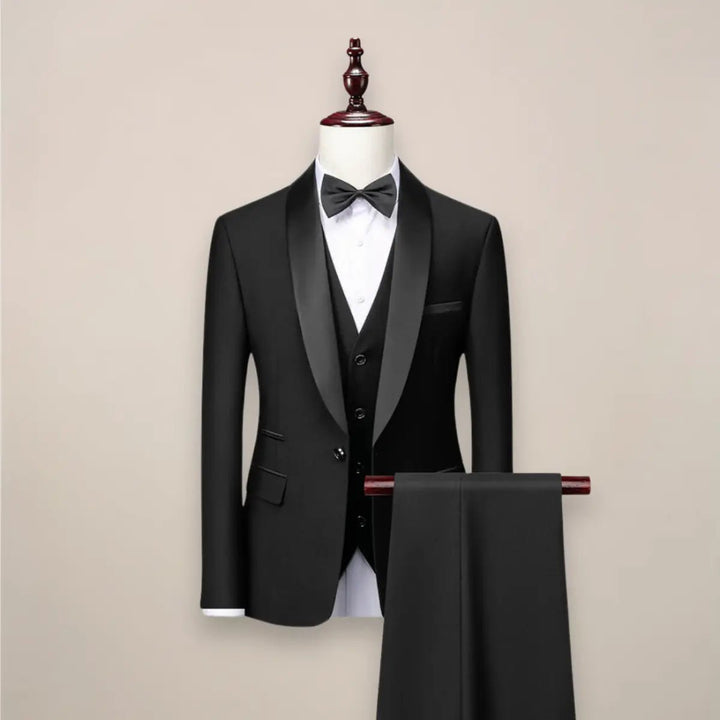Men's Slim Fit 3-Piece Tuxedo Suit | Shawl Collar Formal Set Hero
