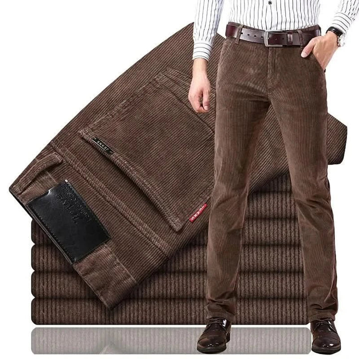 Men's Slim Fit Corduroy Trousers | Straight Leg Smart Cut Hero