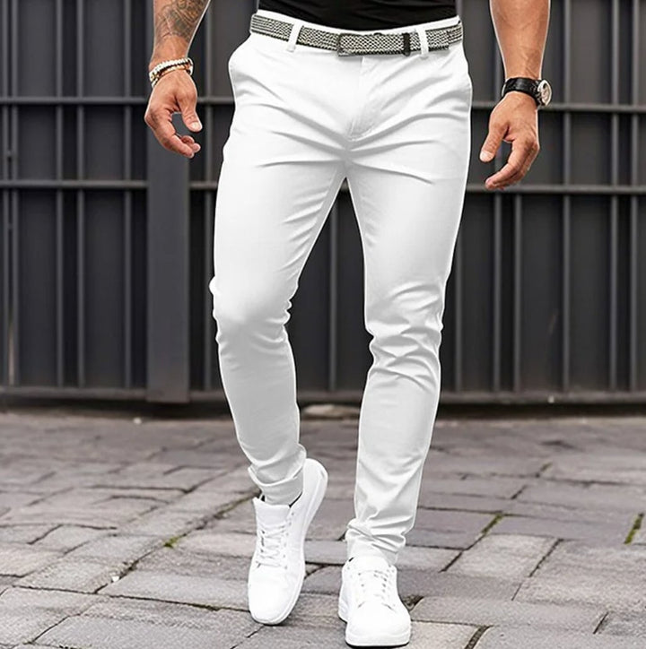 Men's Slim Fit Stretch Tapered Trousers Front