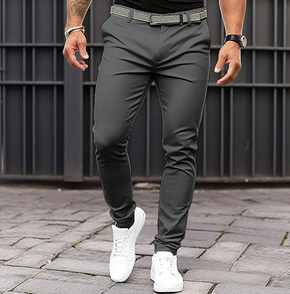 Men's Slim Fit Stretch Tapered Trousers Hero