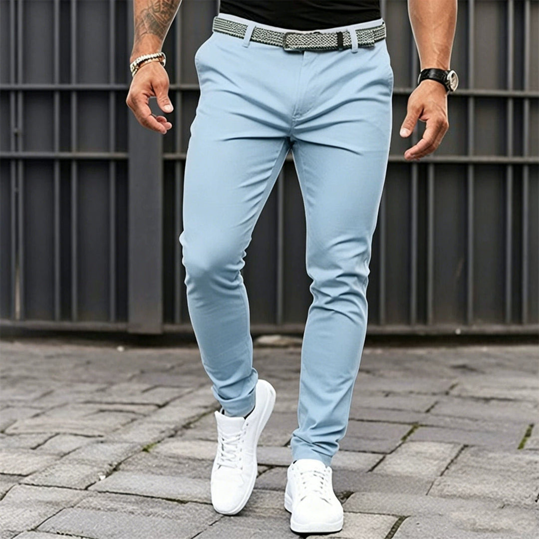 Men's Slim Fit Stretch Tapered Trousers Side