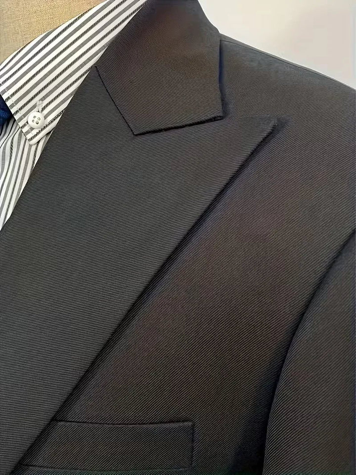 Men's Slim Fit Three-Piece Suit | Double-Breasted Waistcoat Set Side