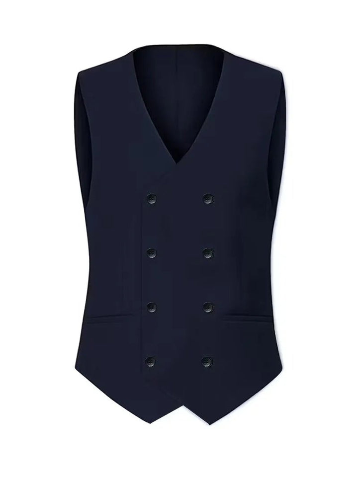 Men's Slim Fit Three-Piece Suit | Double-Breasted Waistcoat Set View 14