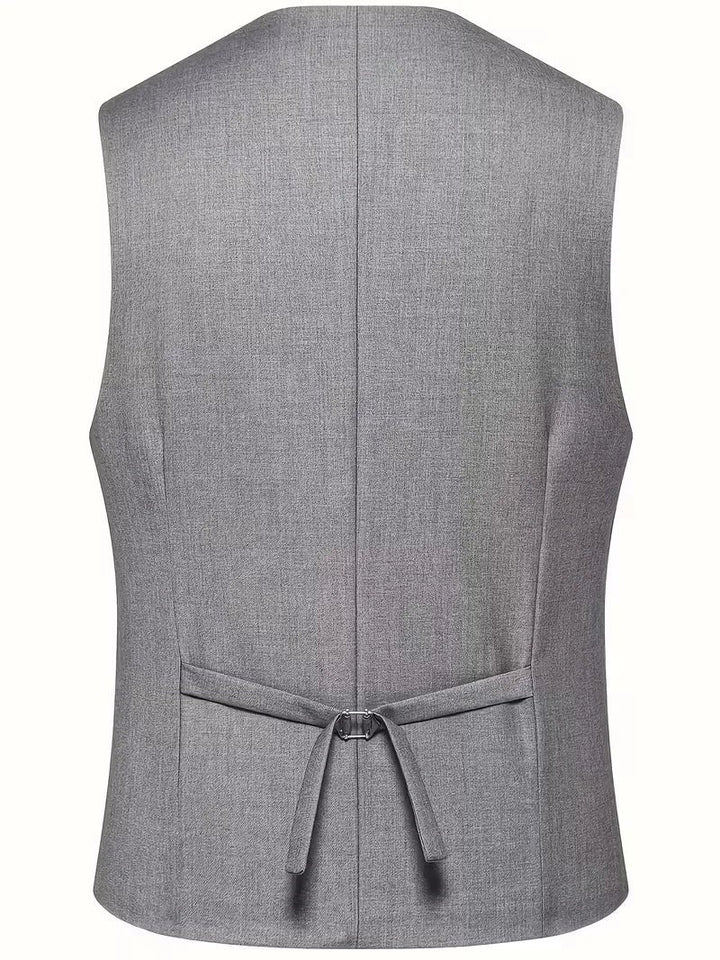 Men's Slim Fit Three-Piece Suit | Double-Breasted Waistcoat Set View 23