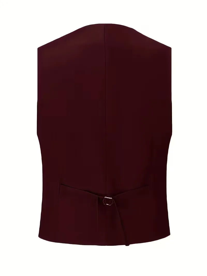 Men's Slim Fit Three-Piece Suit | Double-Breasted Waistcoat Set View 27