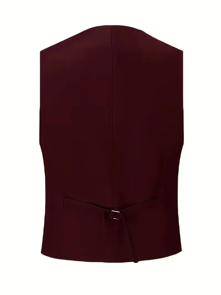 Men's Slim Fit Three-Piece Suit | Double-Breasted Waistcoat Set View 27