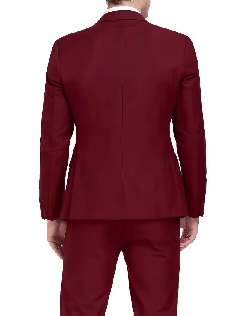 Men's Slim Fit Three-Piece Suit | Notched Lapels Waistcoat Set Alternate