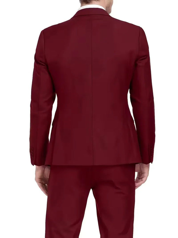 Men's Slim Fit Three-Piece Suit | Notched Lapels Waistcoat Set Alternate