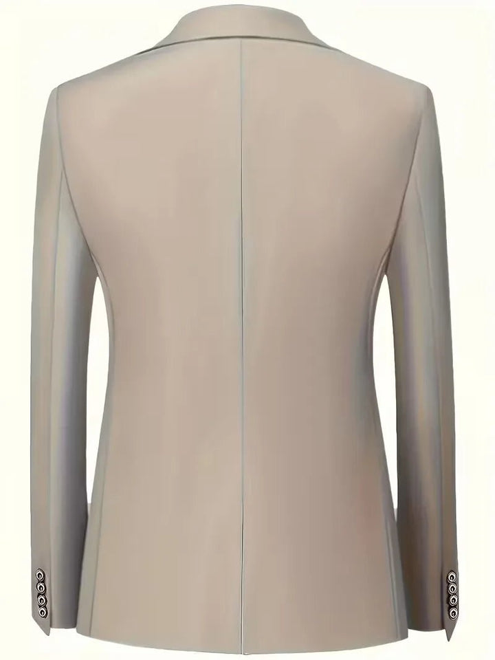 Men's Slim Fit Three-Piece Suit | Notched Lapels Waistcoat Set Detail