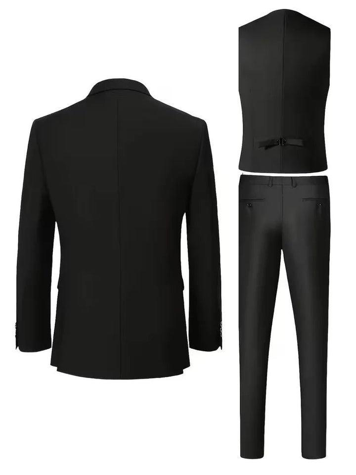 Men's Slim Fit Three-Piece Suit | Notched Lapels Waistcoat Set View 14