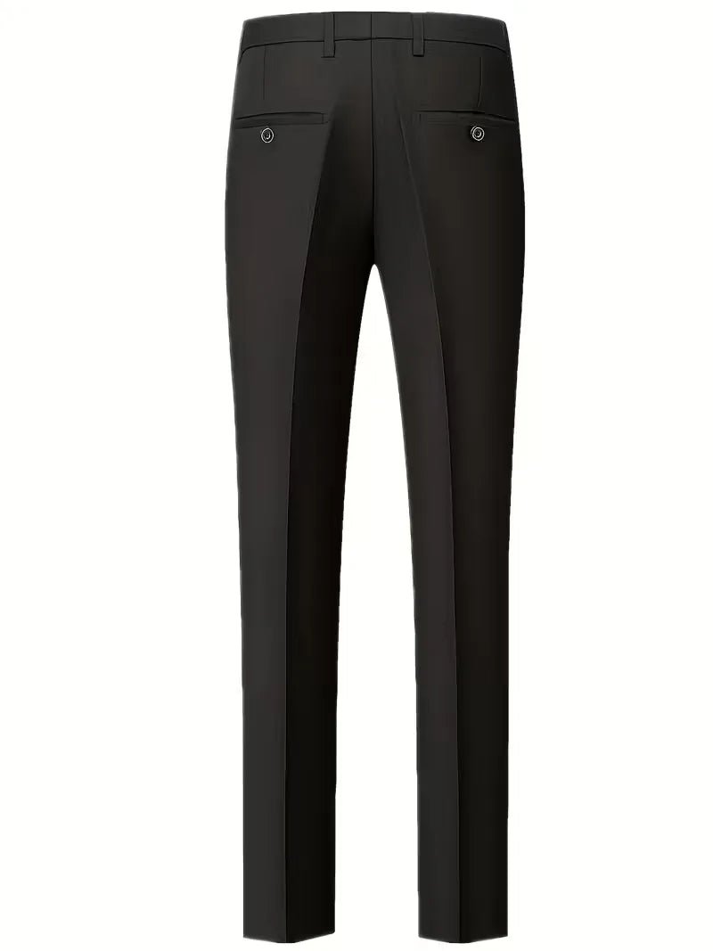 Men's Slim Fit Three-Piece Suit | Notched Lapels Waistcoat Set View 17