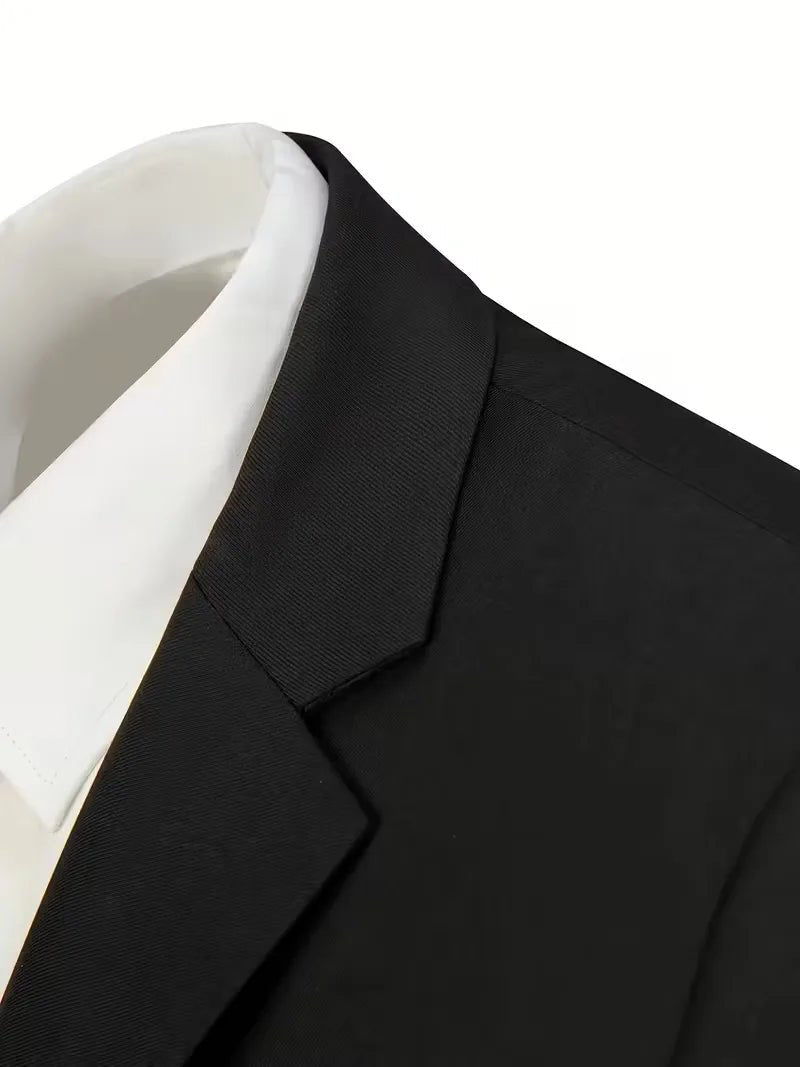 Men's Slim Fit Three-Piece Suit | Notched Lapels Waistcoat Set View 18
