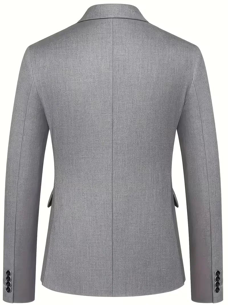 Men's Slim Fit Three-Piece Suit | Notched Lapels Waistcoat Set View 24