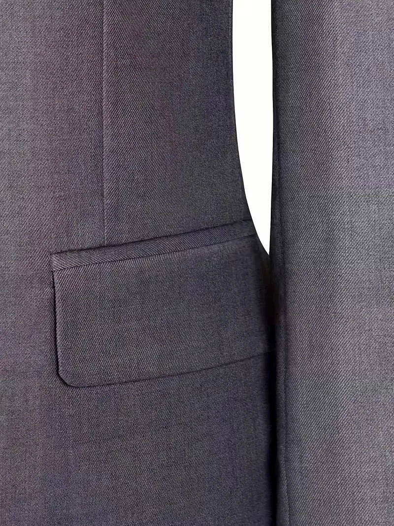 Men's Slim Fit Three-Piece Suit | Notched Lapels Waistcoat Set View 25